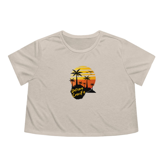 Women's Flowy Cropped SUNSET Tee